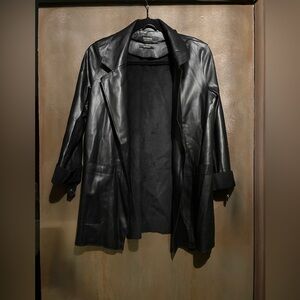 Pull&Bear Black Leather Women's Coat